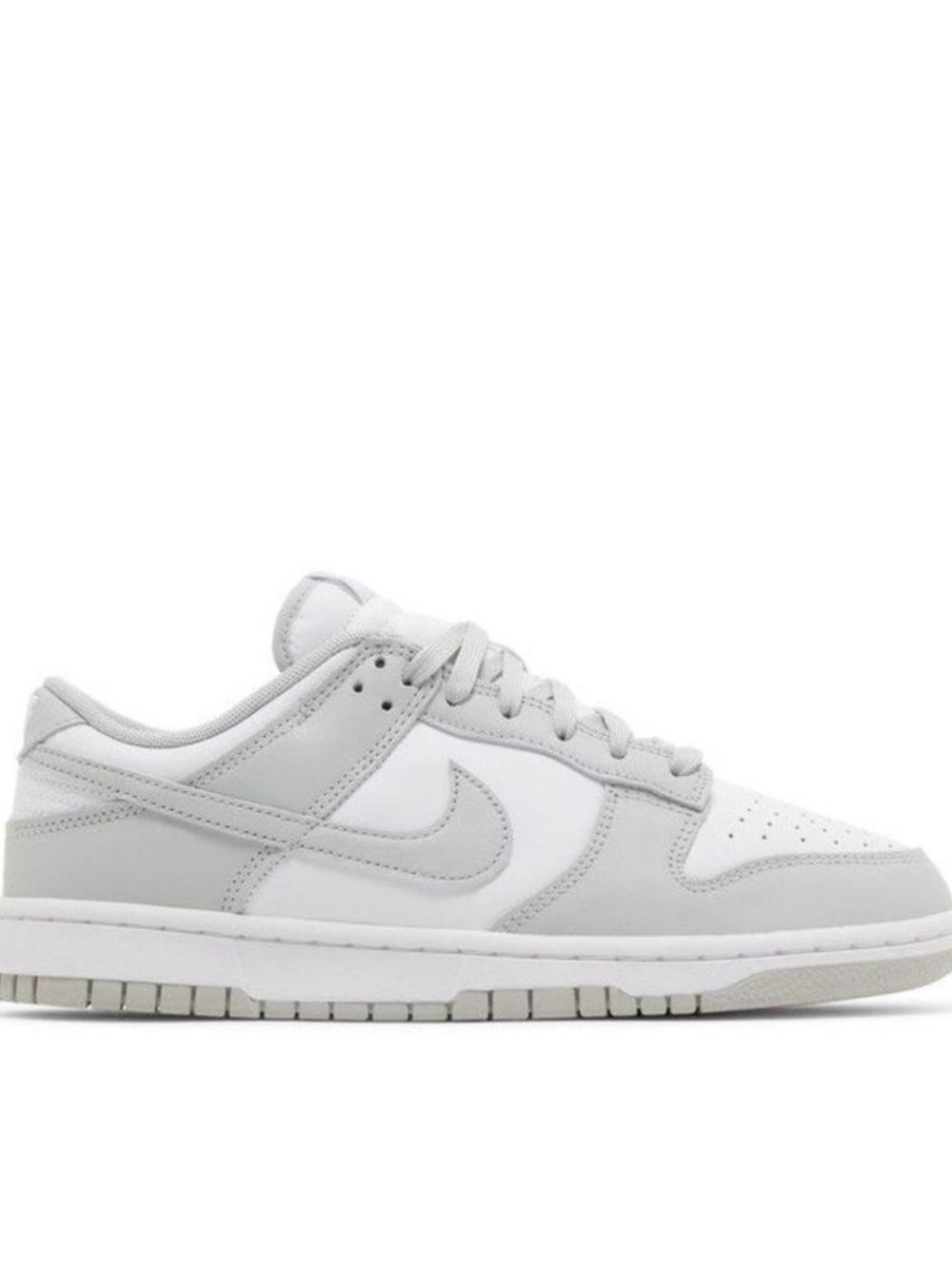 Nike Dunk Low White and Light Grey Leather Sneakers